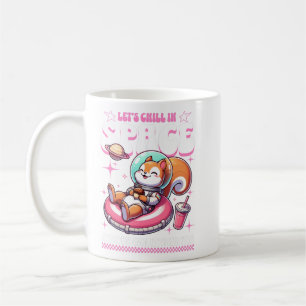 Caneca De Café Vamos Relaxar no Espaço Ilustração de Astronauta F