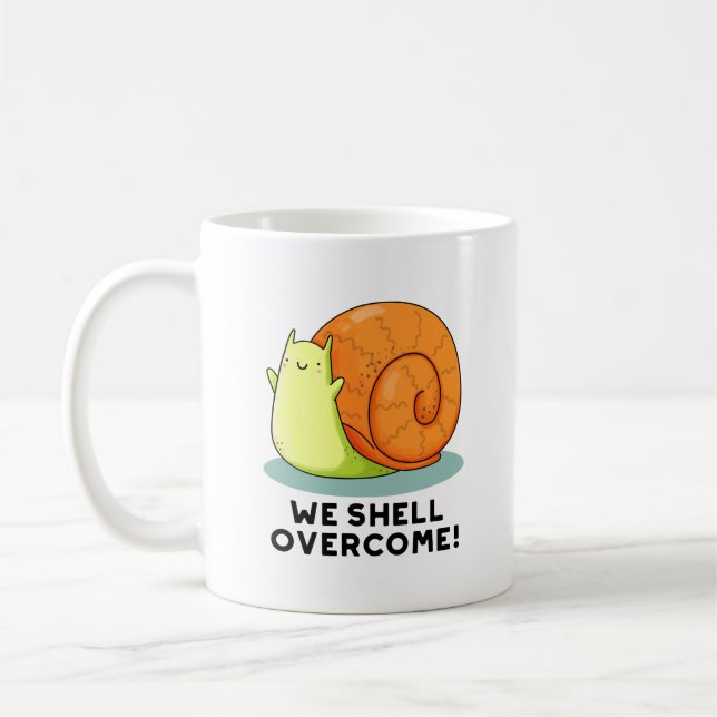 Caneca De Café Vamos Superar O Engraçado Caracol Positivo (Esquerda)
