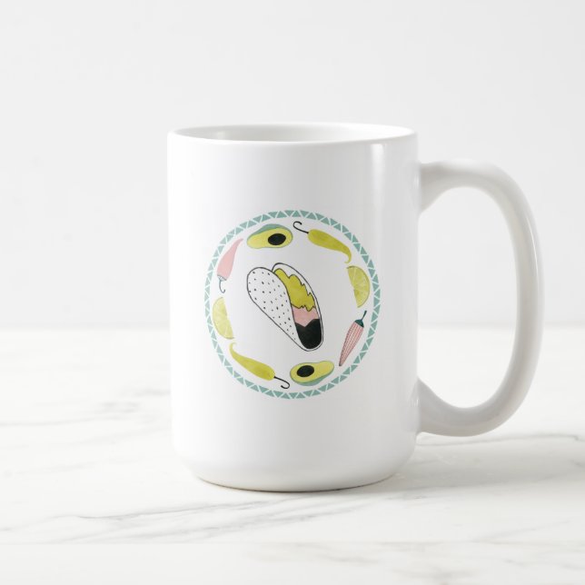 Caneca De Café Vamos Taco Sobre Amor | Círculo De Elemento Taco (Direita)