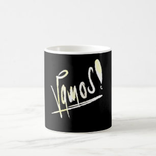 Caneca De Café Vamos tipografia de grafite manuscrito