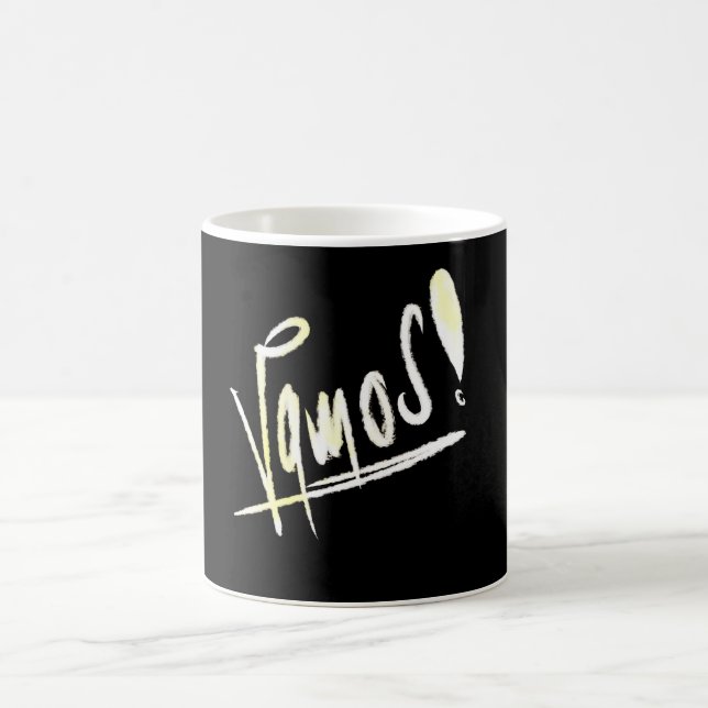 Caneca De Café Vamos | tipografia de grafite manuscrito (Centro)