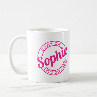 Caneca De Café Vamos, Vamos, Festa, Menina Rosa, Glamor de Alto C