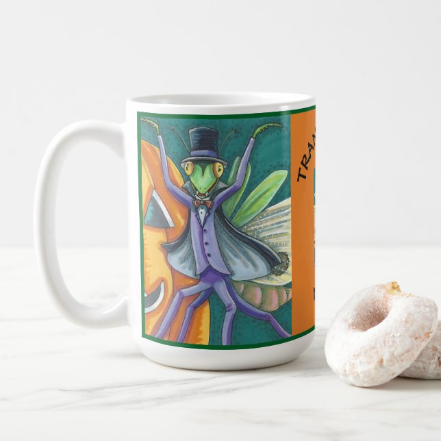 CANECA DE CAFÉ VAMPIRE TRANSYLVANIA MANTIS, HALLOWEEN INSETO MUG (Com Donut)
