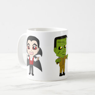 Caneca De Café Vampiro Chibi, monstro e múmia