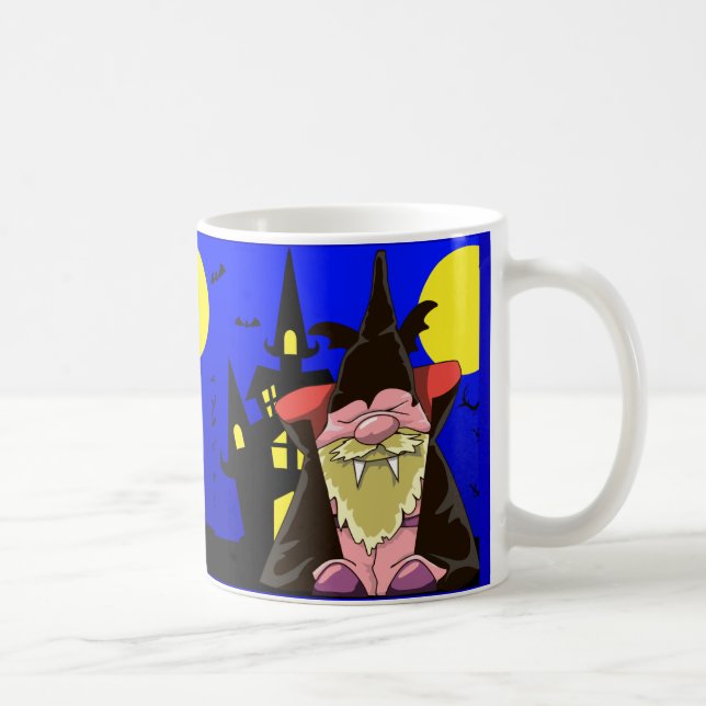 Caneca De Café Vampiro de Halloween, Gnomo Coffee Mug, Copa (Direita)