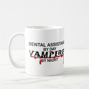 Caneca De Café Vampiro do assistente dental em a noite