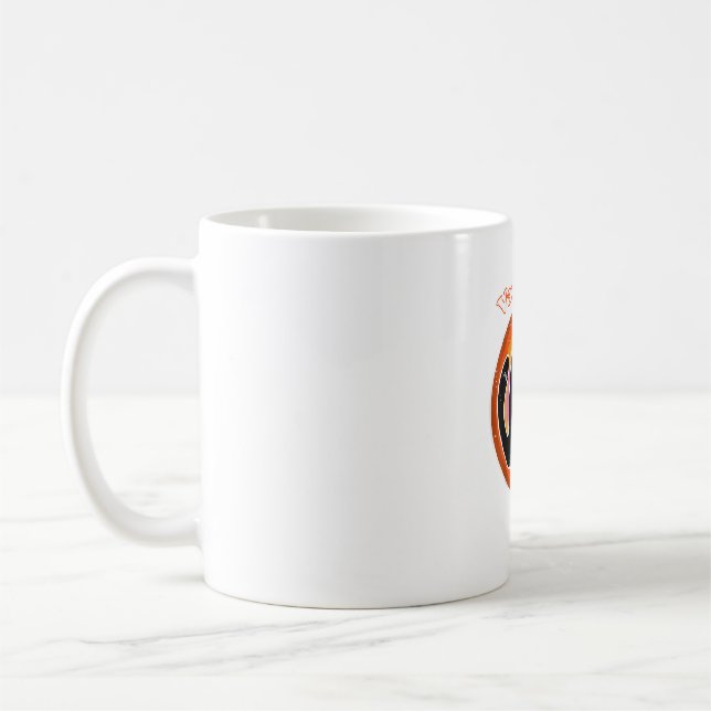 Caneca De Café Vampiro do Halloween - Drácula Negra de Kitten. Va (Esquerda)