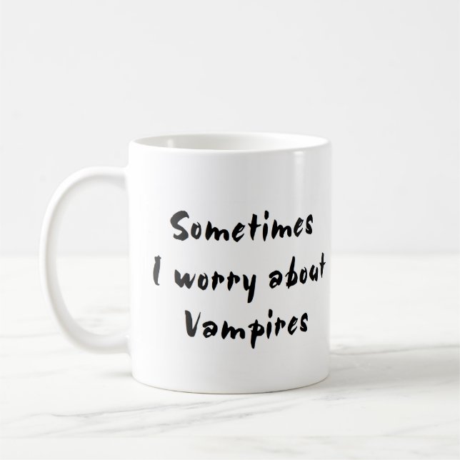 Caneca De Café vampiro se preocupa com (Esquerda)
