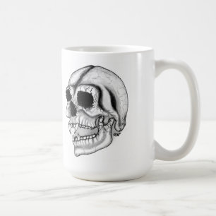 Caneca De Café Vampiro skull black and design white