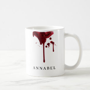 Caneca De Café Vampiro vermelho escuro do Lipstick com sangue