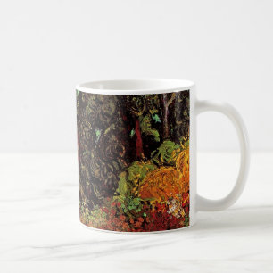 Caneca De Café Van Gogh - Ciprestes com Duas Figuras Femininas