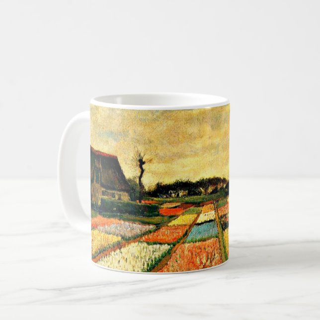 Caneca De Café Van Gogh - Flower Beds na Holanda (Frente Esquerda)