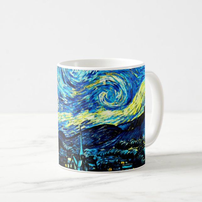 Caneca De Café Van Gogh - Noite Estrelada (Frente Esquerda)