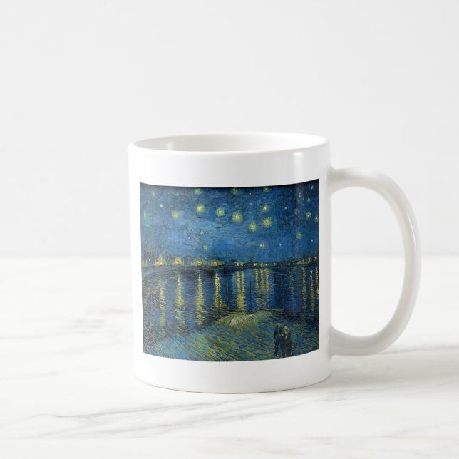 Caneca De Café Van Gogh: Noite estrelado sobre o Rhone (Direita)