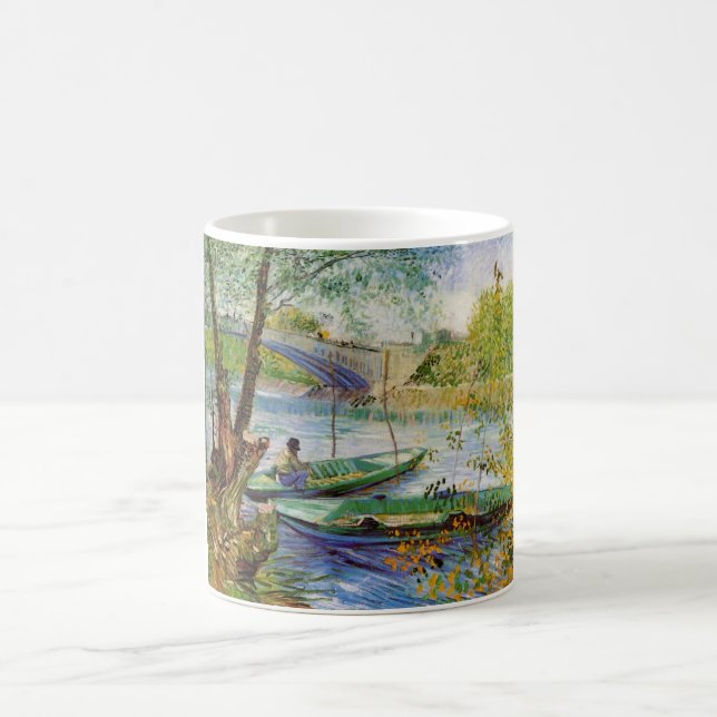 Caneca De Café Van Gogh Pescando na Primavera, Pont de Clichy (Centro)