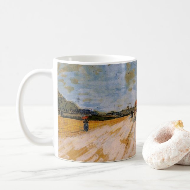 Caneca De Café Van Gogh Road Beside the Paris Rampart (Com Donut)
