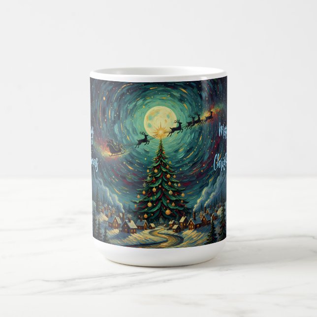 Caneca De Café Van Gogh Style Christmas Coffee Mug Santa Sleigh (Centro)