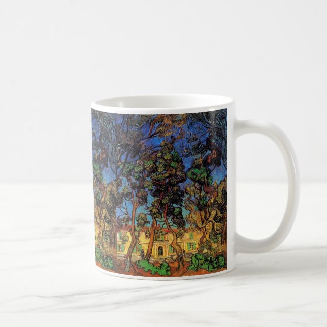 Caneca De Café Van Gogh Trees no Jardim, Hospital Santo Paul (Direita)