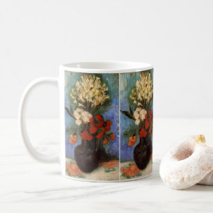 Caneca De Café Van Gogh Vase com Cravos e Outras Flores