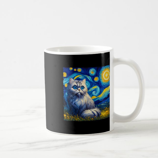 Caneca De Café Van Gogh's Starry Night inspirou Cat Lover Mãe Pai (Direita)