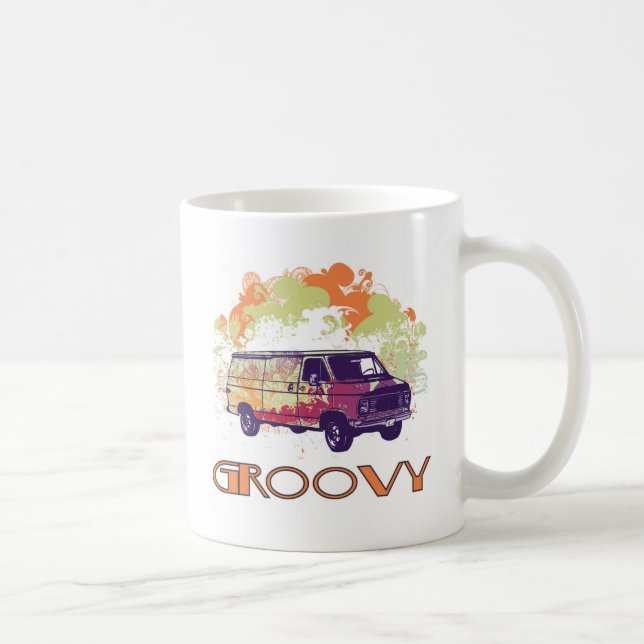Caneca De Café Van Groovy - design retro dos anos 70 (Direita)