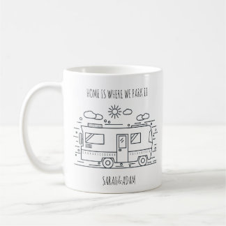 Caneca De Café Van Life Personalizado, Camper Van Couples Mug