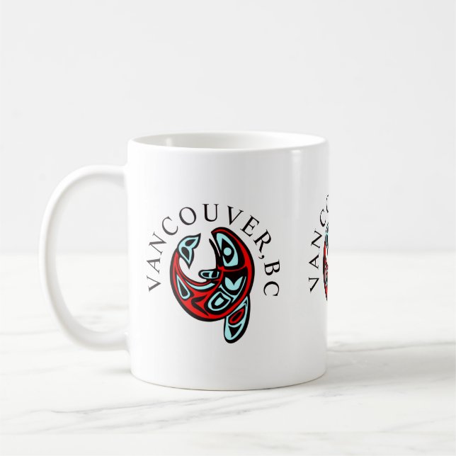 Caneca De Café Vancouver Haida Orca Totem Baleia Assassina na Tat (Esquerda)