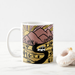 Caneca De Café Vanlife Desert Mountain Explora Sunrise