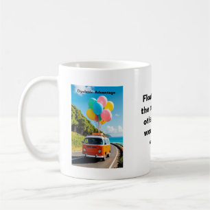Caneca De Café Vantagem Disléxica - Campervan com Balões