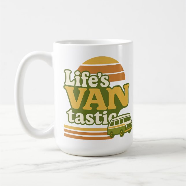 Caneca De Café VANtastic Retro 70s Van Graphic da vida (Esquerda)