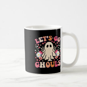 Caneca De Café Vão Fantasmas Floral Retro Fantasma Groovy Dia das