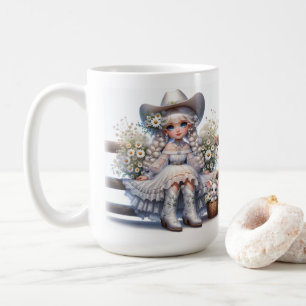 Caneca De Café Vaqueira Elegante