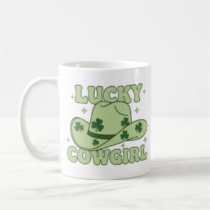 Caneca De Café Vaqueira Sortuda Dia de São Patrício Western