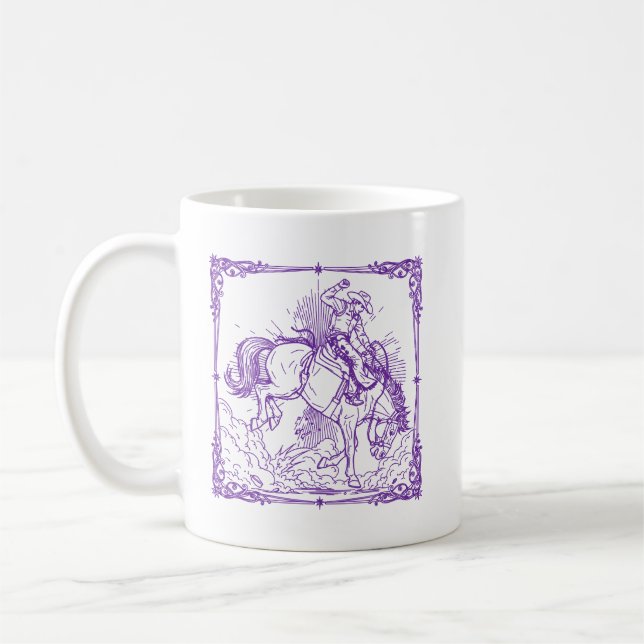 Caneca De Café Vaqueiro de Rodeio Cavalgada Ocidental (Esquerda)