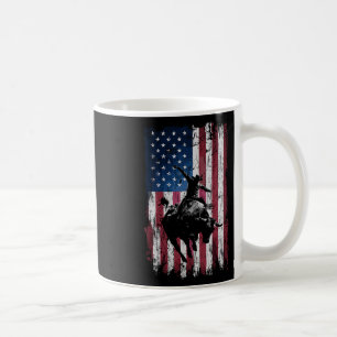 Caneca De Café Vaqueiro Rodeio Bandeira EUA Western Cowboys 
