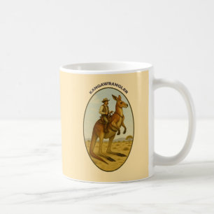 Caneca De Café Vaqueiro Vintage do Outback Montando um Canguru Gi