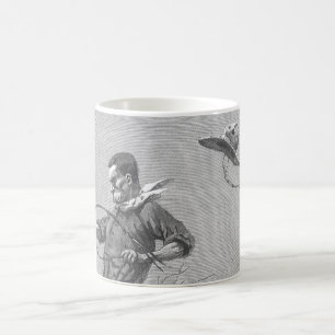 Caneca De Café Vaqueiros de Rodeio Antigos, Cavalo Bronco por Rem