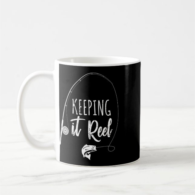Caneca De Café Vara de Pesca Engraçada Presente de Piada Mantendo (Esquerda)