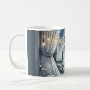Caneca De Café Varal de Roupas ao Luar Cottagecore