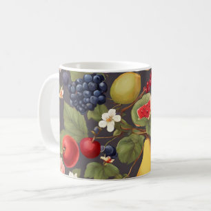 Caneca De Café Várias Frutas, Folhas Escovoras e Flores Maravilho