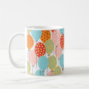 Caneca De Café Variedades de Balões Coloridos Padrão Invisível