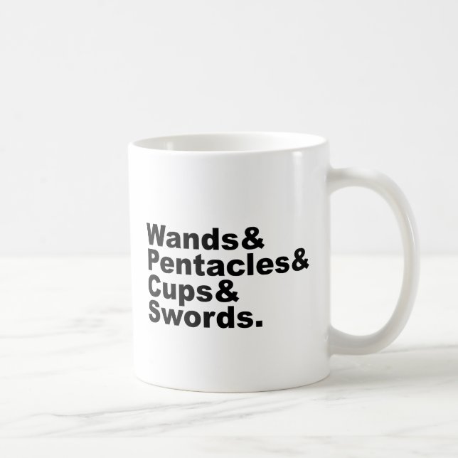 Caneca De Café Varinhas & Pentáculos & Copas & Espadas | Cartas d (Direita)