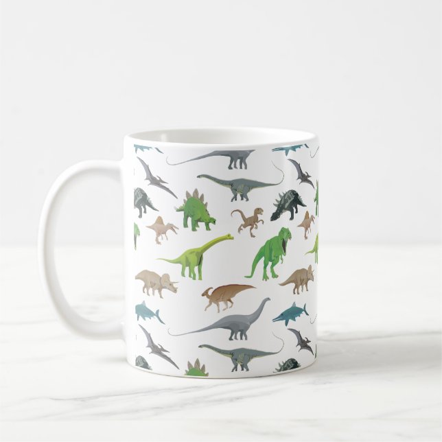 Caneca De Café Vários padrões de dinossauros (Esquerda)