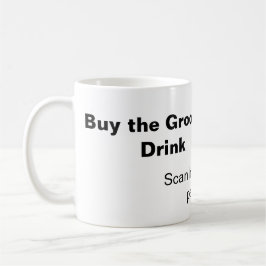 Caneca De Café varredura QR solteirão para pagar bebida ao noivo 