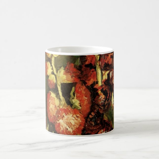 Caneca De Café Vase com Hollyhocks por Vincent van Gogh (Centro)