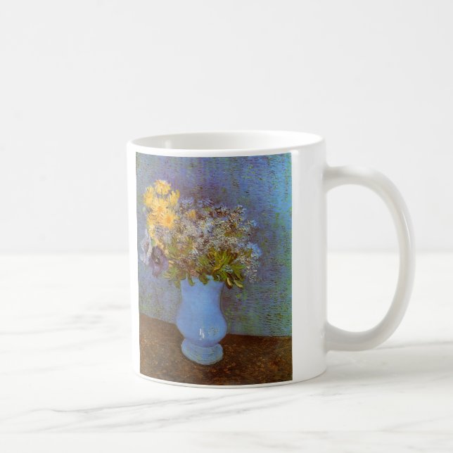 Caneca De Café Vase com Lilacs e Daisies por Vincent van Gogh (Direita)
