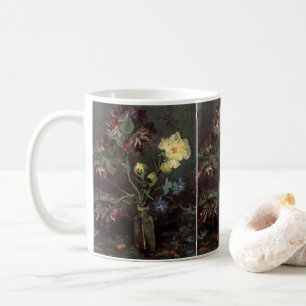 Caneca De Café Vase com Myosotis e Peonies por Vincent van Gogh