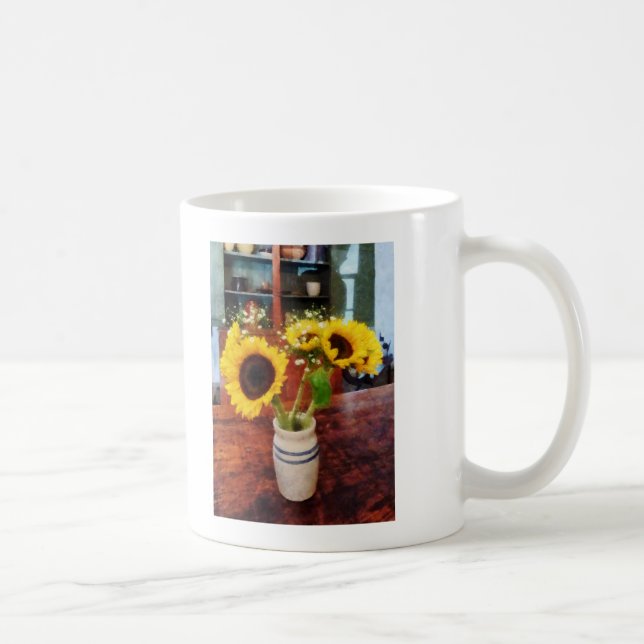Caneca De Café Vase dos Sunflower (Direita)