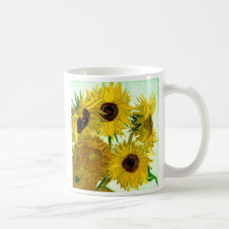 Caneca De Café Vaso com doze girassóis, belas artes de Van Gogh