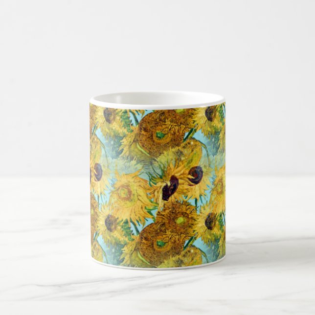 Caneca De Café Vaso com os doze girassóis por Vincent van Gogh (Centro)
